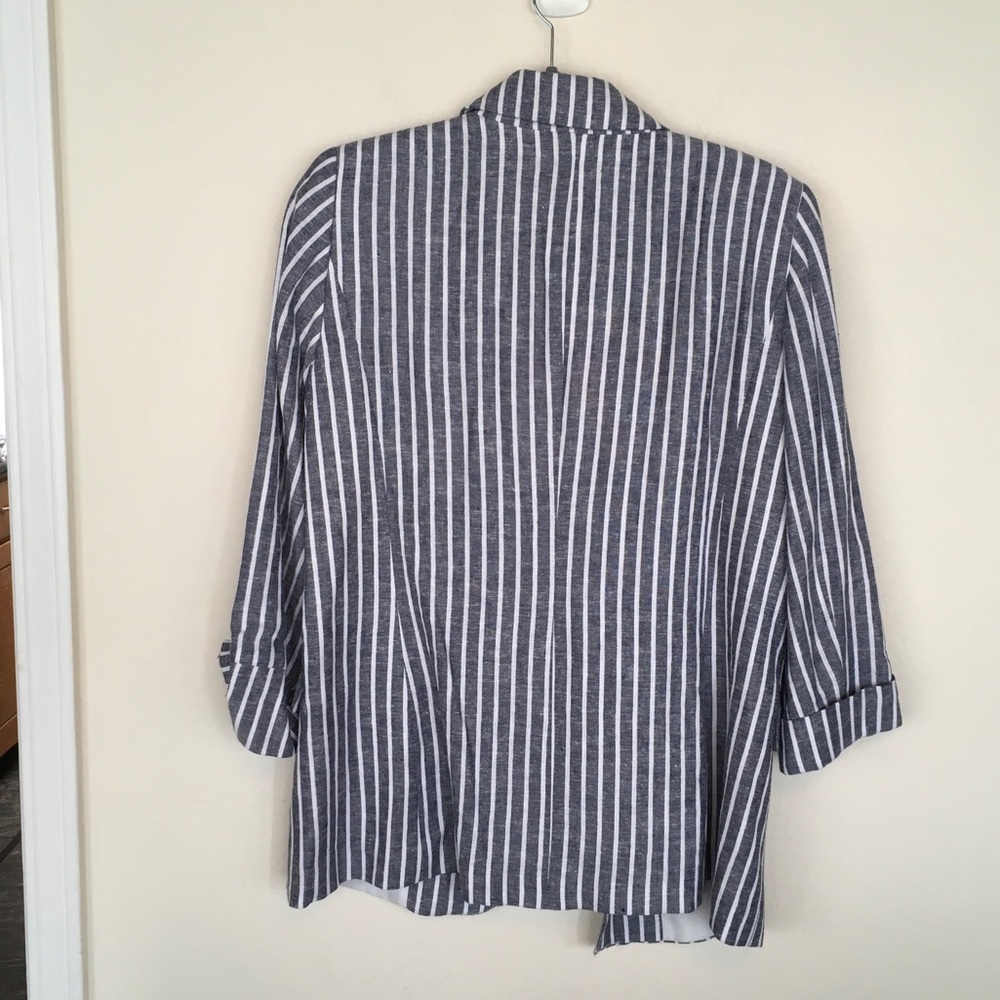 Rachel Zoe Navy & White Vertical Stripe Blazer - NWOT - Picture 4 of 4